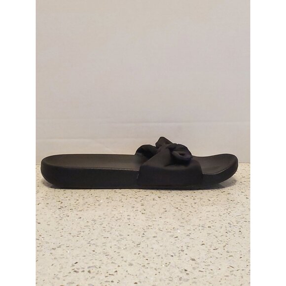 Pink Black slip in sandals flip flop shoes - Picture 7 of 10